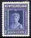 Newfoundland 1938 KG6 7c Queen Mary (comb perf 13.5) unmounted mint SG 271*