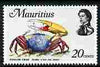 Mauritius 1972-74 Fiddler Crab 20c chalky paper (from def set) unmounted mint, SG 443