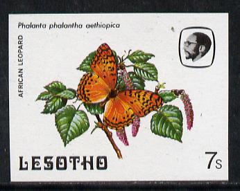 Lesotho 1984 Butterflies African Leopard 7s imperf proof with background colour omitted unmounted mint