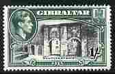 Gibraltar 1938-51 KG6 1s black & green P14 unmounted mint SG127