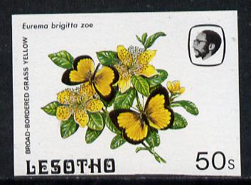 Lesotho 1984 Butterflies Broad-Bordered Grass Yellow 50s imperf proof with background colour omitted