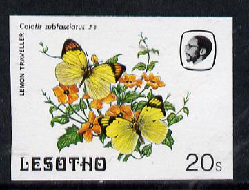 Lesotho 1984 Butterflies Lemon Traveller 20s imperf proof with background colour omitted