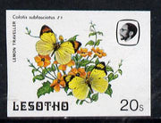 Lesotho 1984 Butterflies Lemon Traveller 20s imperf proof with background colour omitted
