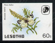 Lesotho 1984 Butterflies Meadow White 60s imperf proof with background colour omitted