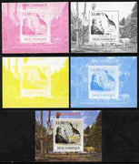 Mozambique 2009 200th Birth Anniversary of Charles Darwin #01 individual deluxe sheet - the set of 5 imperf progressive proofs comprising the 4 individual colours plus all 4-colour composite, unmounted mint