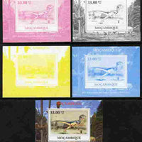 Mozambique 2009 200th Birth Anniversary of Charles Darwin #04 individual deluxe sheet - the set of 5 imperf progressive proofs comprising the 4 individual colours plus all 4-colour composite, unmounted mint