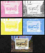 Mozambique 2009 200th Birth Anniversary of Charles Darwin #04 individual deluxe sheet - the set of 5 imperf progressive proofs comprising the 4 individual colours plus all 4-colour composite, unmounted mint