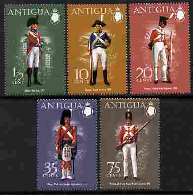 Antigua 1974 Military Uniforms (5th series) perf set of 5 unmounted mint, SG 380-84
