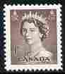 Canada 1953 QEII 1c purple-brown unmounted mint SG 450