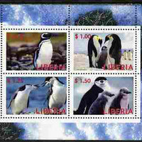 Liberia 2000 Penguins perf sheetlet containing 4 values unmounted mint