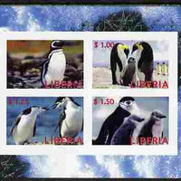 Liberia 2000 Penguins imperf sheetlet containing 4 values unmounted mint