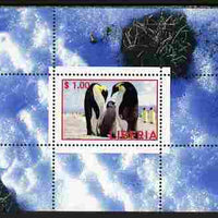 Liberia 2000 Penguins perf s/sheet unmounted mint