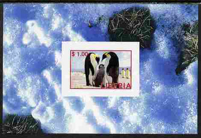 Liberia 2000 Penguins imperf s/sheet unmounted mint