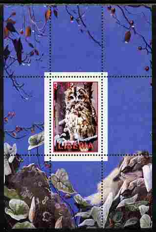 Liberia 2000 Owls #3 perf s/sheet unmounted mint
