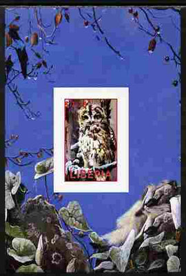 Liberia 2000 Owls #3 imperf s/sheet unmounted mint