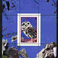 Liberia 2000 Owls #4 perf s/sheet unmounted mint