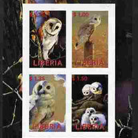 Liberia 2000 Owls #2 imperf sheetlet containing 4 values unmounted mint