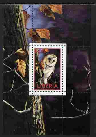 Liberia 2000 Owls #5 perf s/sheet unmounted mint