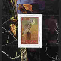 Liberia 2000 Owls #6 perf s/sheet unmounted mint