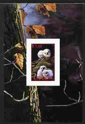 Liberia 2000 Owls #8 imperf s/sheet unmounted mint