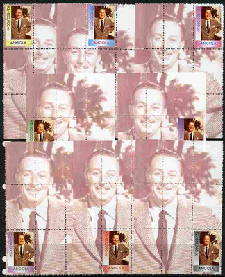 Angola 1999 Walt Disney #1 the set of 8 perf souvenir sheets each with stamp in a different colour and a different position unmounted mint