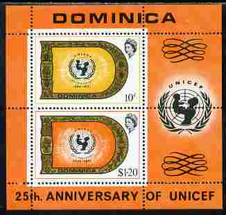 Dominica 1971 25th Anniversary of UNICEF perf m/sheet unmounted mint, SG MS 336