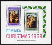 Dominica 1969 Christmas Paintings imperf m/sheet unmounted mint, SG MS 295