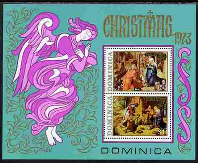 Dominica 1973 Christmas Paintings perf m/sheet unmounted mint, SG MS 404