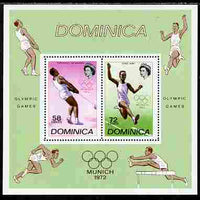Dominica 1972 Munich Olympic Games perf m/sheet unmounted mint, SG MS 361