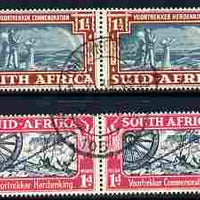 South Africa 1938 KG6 Voortrekker Commemoration set of 4 (2 horiz bi-lingual pairs) fine cds used SG 80-81