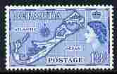 Bermuda 1953-62 Map of Bermuda 1s3d blue (die I Sandy's) from def set unmounted mint SG 145
