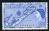 Bermuda 1953-62 Map of Bermuda 1s3d bright blue (die I Sandy's) from def set unmounted mint SG 145a