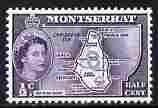 Montserrat 1953-62 QEII Map of Colony 1/2c violet unmounted mint SG 136b