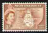 Montserrat 1953-62 QEII Map of Presidency 3c orange-brown unmounted mint SG 139