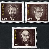 Lithuania 1993 Famous People set of 3, SG 528-30