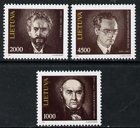 Lithuania 1993 Famous People set of 3, SG 528-30