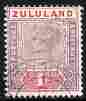 Zululand 1894-96 QV Key Plate 1d with light cancel SG 21