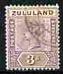 Zululand 1894-96 QV Key Plate 3d cds used SG 23