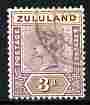Zululand 1894-96 QV Key Plate 3d cds used SG 23
