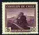 Chile 1938 Steam Locomotive 10p purple unmounted mint, SG 338j