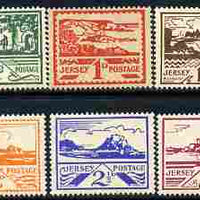 Jersey 1943-44 Occupation set of 6 designed by Blampied without gum, SG 3-8