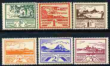 Jersey 1943-44 Occupation set of 6 designed by Blampied without gum, SG 3-8