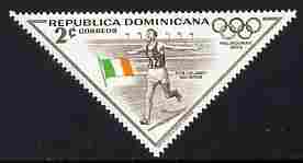 Dominican Republic 1957 Melbourne Olympic Games (3rd Issue) 2c Ron Delaney of Ireland triangular unmounted mint, SG 714
