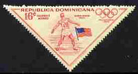 Dominican Republic 1957 Melbourne Olympic Games (3rd Issue) 16c Alfred Ceder of USA triangular unmounted mint, SG 720