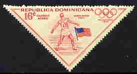 Dominican Republic 1957 Melbourne Olympic Games (3rd Issue) 16c Alfred Ceder of USA triangular unmounted mint, SG 720