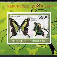 Togo 2010 Butterflies #1 individual imperf deluxe sheetlet unmounted mint. Note this item is privately produced and is offered purely on its thematic appeal