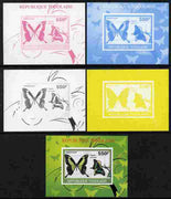 Togo 2010 Butterflies #1 individual deluxe sheet - the set of 5 imperf progressive proofs comprising the 4 individual colours plus all 4-colour composite, unmounted mint