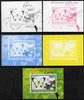 Togo 2010 Butterflies #3 individual deluxe sheet - the set of 5 imperf progressive proofs comprising the 4 individual colours plus all 4-colour composite, unmounted mint