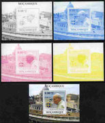 Mozambique 2009 Pope John Paul II #2 individual deluxe sheet - the set of 5 imperf progressive proofs comprising the 4 individual colours plus all 4-colour composite, unmounted mint