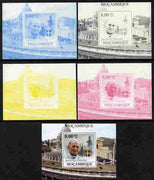 Mozambique 2009 Pope John Paul II #3 individual deluxe sheet - the set of 5 imperf progressive proofs comprising the 4 individual colours plus all 4-colour composite, unmounted mint